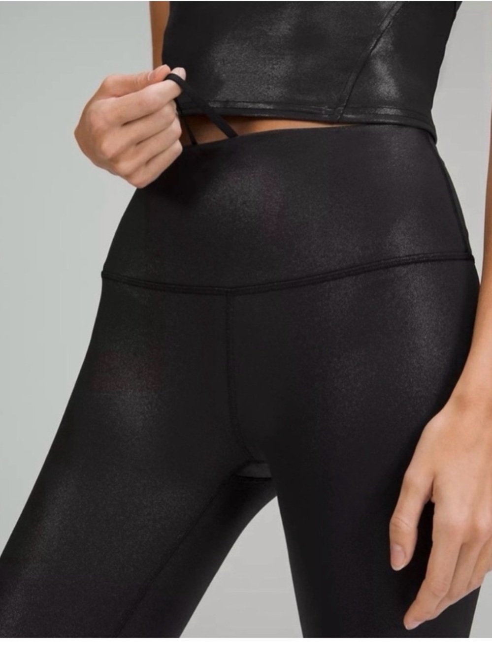 Lululemon Wunder Train HR Tight 28” Foil Leggings Size 6 NWT Black Shiny - Picture 4 of 9